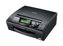 Brother DCP-J515W printer with ink cartridges displayed