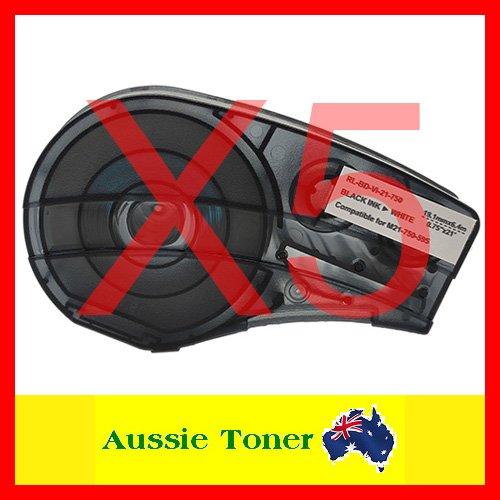 5-Pack M21-750-595-WT Black on White B-595 Durable Vinyl Material Comp ...