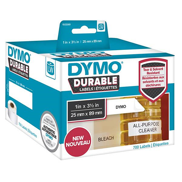Dymo SD1933081 1933081 Durable Shipping Label - 25mm x 89mm - 700 Labels
