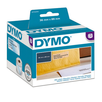 Dymo SD99013 S0722410 Large Address Clear Plastic Label - 36mm x 89mm - 260 Labels