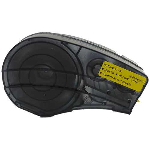 Brady M21-500-595-YL 142799 12.7mm Black on Yellow B-595 Durable Vinyl Material Labels