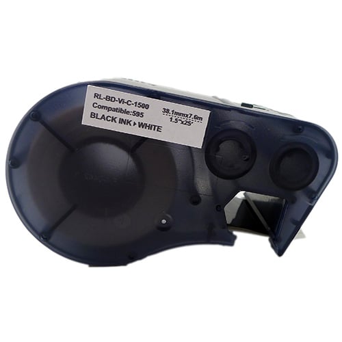 Brady MC-1500-595-WT-Bk 143374 38.1mm Black on White B-595 Durable Vinyl Material Labels