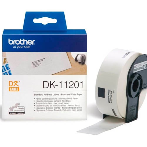 Brother DK-11201 - 29mm x 90mm - 400 Labels per Roll - White Paper Label