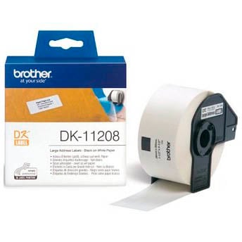Brother DK-11208 - 38mm x 90mm - 400 Labels per Roll - White Paper Label