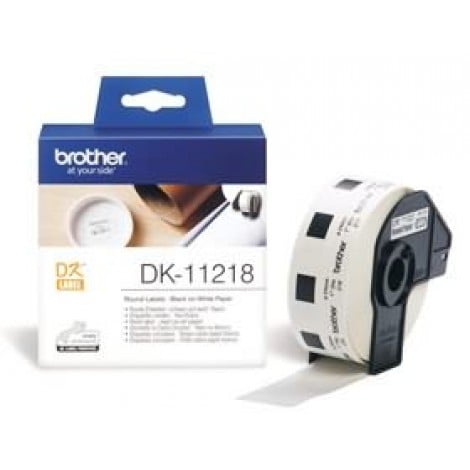 Brother DK-11218 - 24mm Diameter - 1000 Labels per Roll - White Paper Label