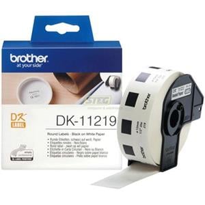 Brother DK-11219 - 12mm Diameter - 1200 Labels per Roll - White Paper Label
