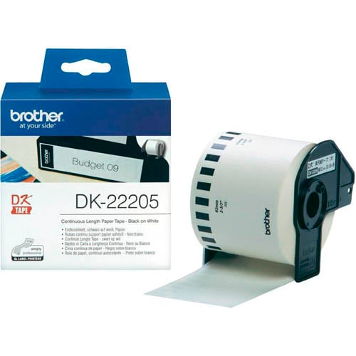Brother DK-22205 - 62mm x 30.48m - Continuous Length - White Paper Tape