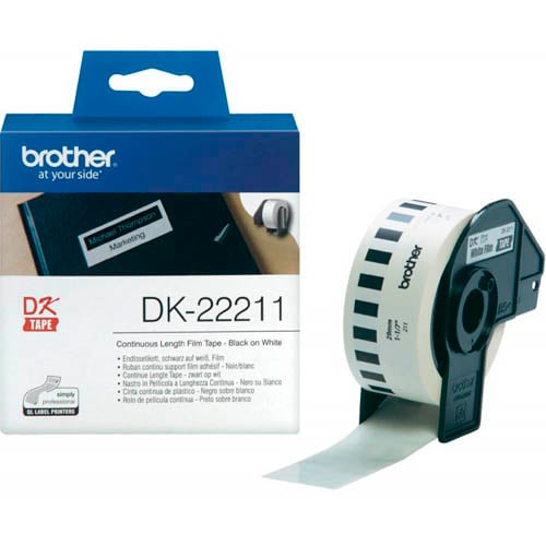 Brother DK-22211 - 29mm x 15.24m - Continuous Length - White Film Tape