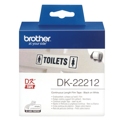 Brother DK-22212 - 62mm x 15.24m - Continuous Length - White Film Tape