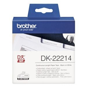 Brother DK-22214 - 12mm x 30.48m - Continuous Length - White Paper Tape