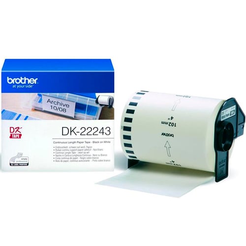 Brother DK-22243 - 102mm x 30.48m - Continuous Length - White Paper Tape