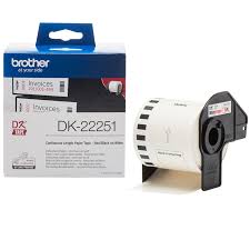 Brother DK-22251 - 62mm x 15.24m - Continuous Length - Black/Red on White Paper Tape