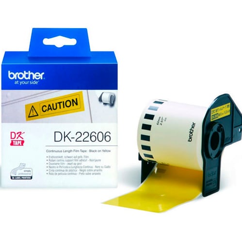 Brother DK-22606 - 62mm x 15.24m - Continuous Length - Yellow Film Tape