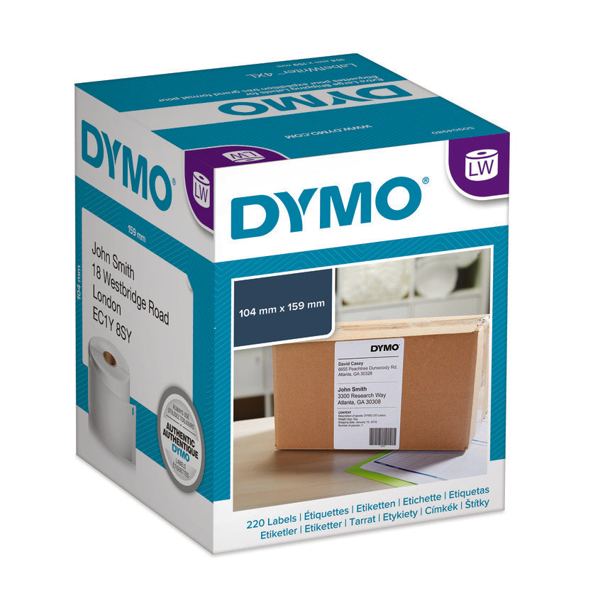 Dymo S0904980 S0904980 Extra Large Shipping Label - 104mm x 159mm - 220 Labels