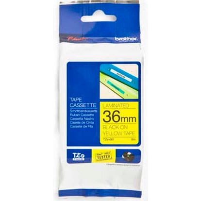 Brother P-Touch TZe-S661 36mm Black on Yellow Strong Adhesive Laminated Tape