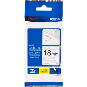 Brother P-Touch Tze-SE4 18mm Tamper Evident Black on White Laminated Tape