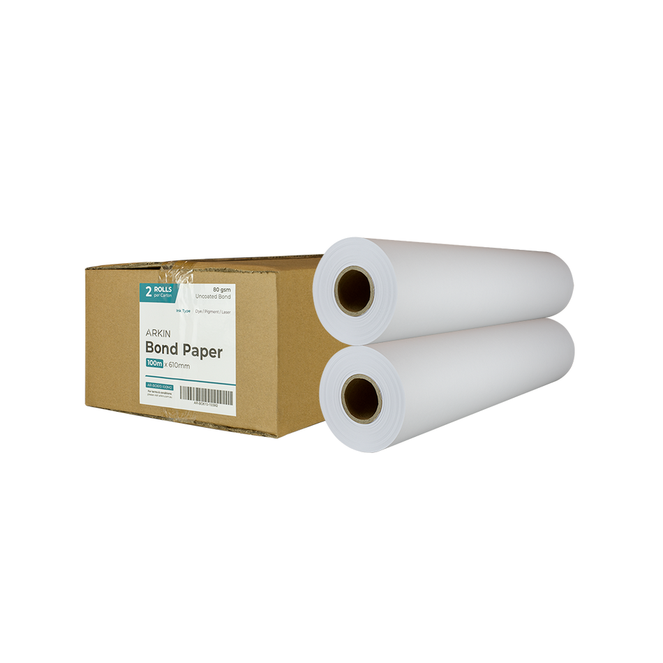 BOND PAPER 80GSM - 610MM X 100M Replace-CHRARBO610-100M1 JAN25 - CHBO80610100