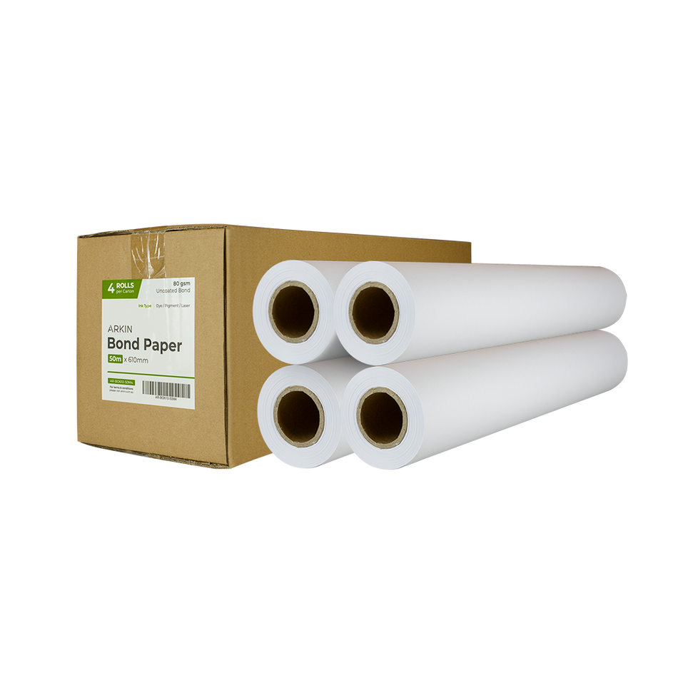 BOND PAPER 80GSM - 610MM X 50M 4 ROLLS/CTN - 179135