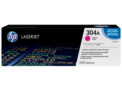 HP 304A MAGENTA TONER 2800 PAGE YIELD FOR CLJ CP2025 CM2320MFP - CC533A