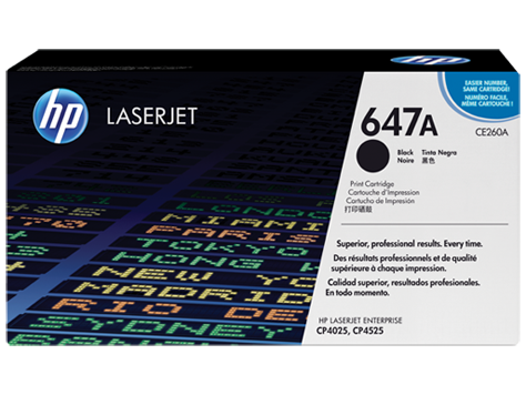 HP 647A BLACK TONER 8500 PAGE YIELD FOR CLJ CP4025 CP4525 CM4540 - CE260A