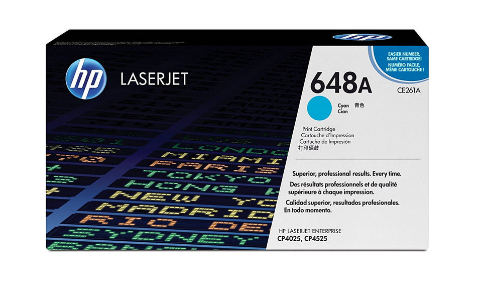 HP 648A CYAN TONER 11000 PAGE YIELD FOR CLJ CP4025 CP4525 - CE261A