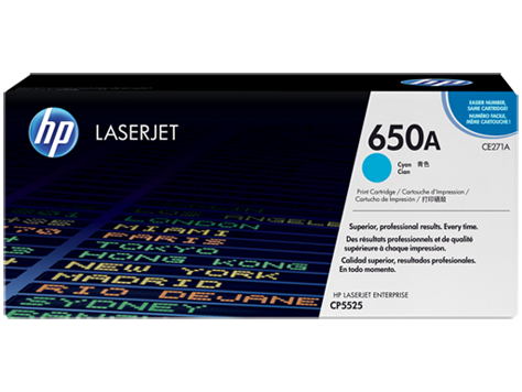 HP 650A CYAN TONER 15000 PAGE YIELD FOR CLJ CP5520 - CE271A