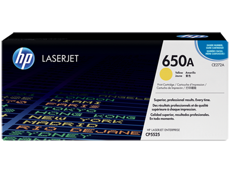 HP 650A YELLOW TONER 15000 PAGE YIELD FOR CLJ CP5520 - CE272A