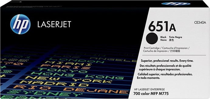 HP 651A LJ M775 BLACK TONER CARTRIDGE YIELD 13.5K PAGES - CE340A