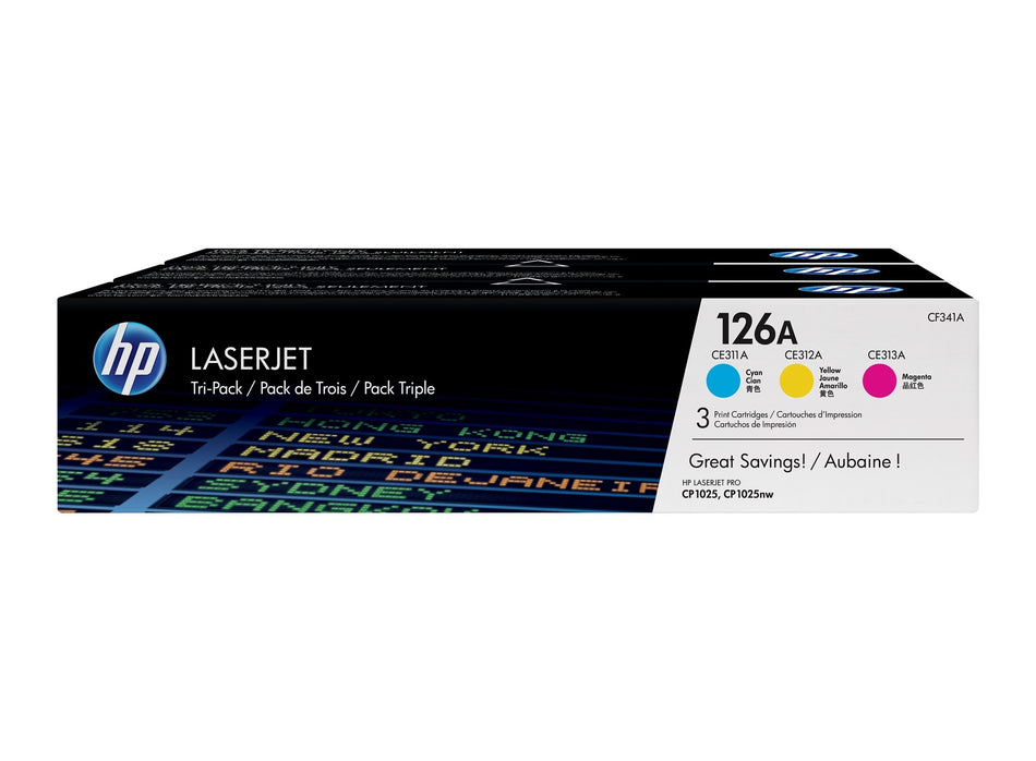 HP 126A CYM TRI-PACK LJ TONER CARTRIDGE - CF341A