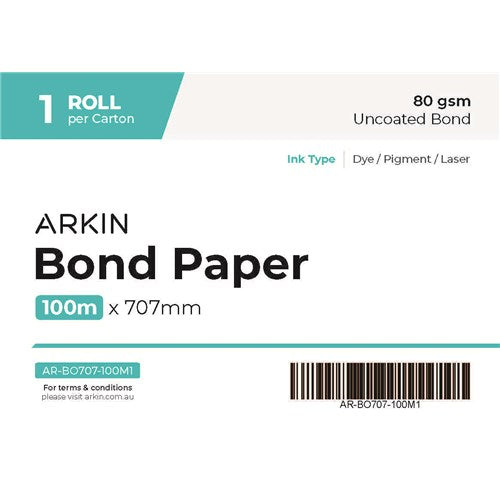 BOND PAPER 80GSM - 707MM X 100M 1 ROLL/CTN - 196789