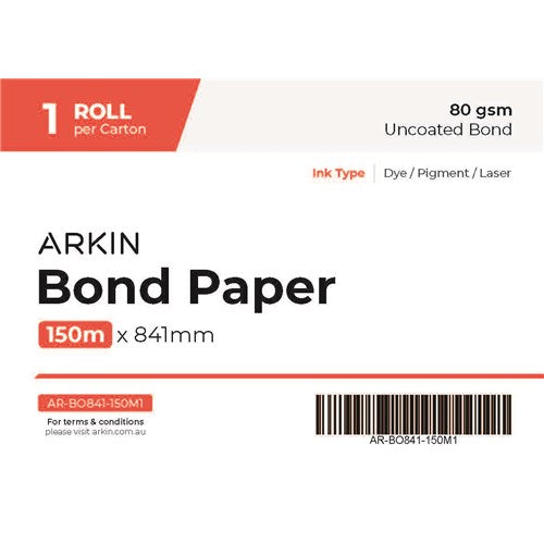 BOND PAPER 80GSM - 841MM X 150M 1 ROLL/CTN - 182153