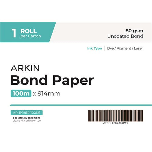 BOND PAPER 80GSM - 914MM X 100M 1 ROLL/CTN - AVAILABLE JAN2025 - 200652