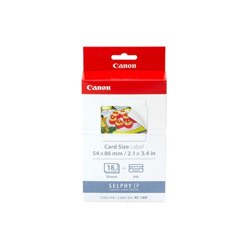Canon Selphy Card Size Label Ink & Paper Pack KC-18IF - KC18IF