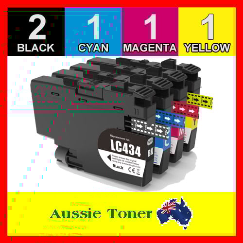 5 Pack (2BK,1C,1M,1Y) Compatible Ink Cartridge for Brother LC-434 LC434 LC-434BK LC-434C LC-434M LC-434Y for Brother DCPJ1200W DCPJ1200WXL