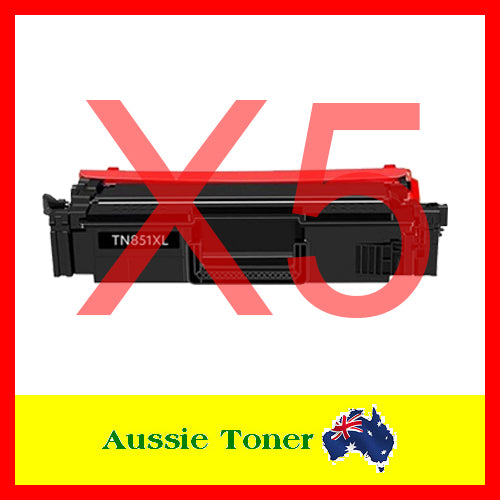 5-Pack Black Compatible Toner for Brother TN851XLBK TN-851XLBK for Brother HLL9470CDN MFCL9630CDN MFCL9670CDN