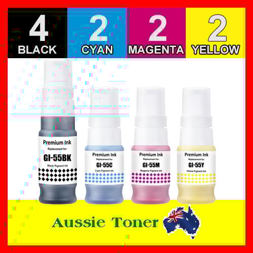 10 Pack Compatible Ink Bottles (4BK,2C,2M,2Y) for Canon GI-55 GI55 for Canon GX1060 GX2060
