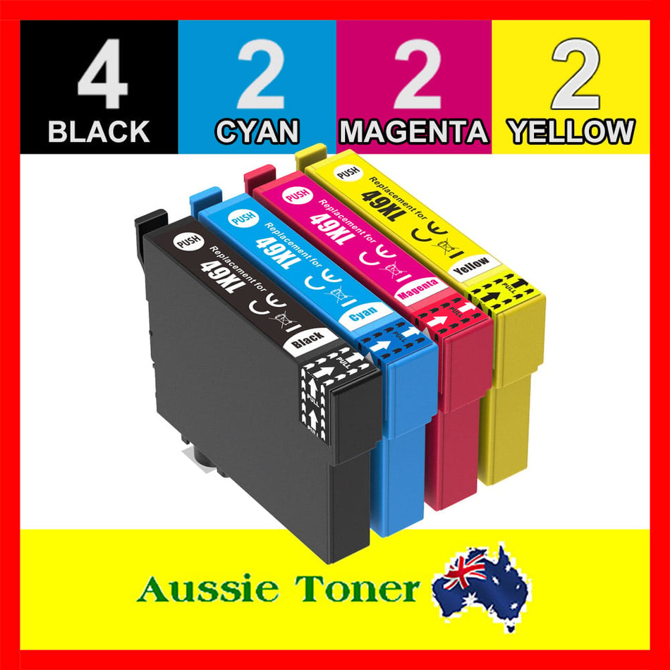 10 Pack (4BK,2C,2M,2Y) Compatible Ink Cartridge for Epson 49XL C13T10F192 C13T10F292 C13T10F392 C13T10F492 for Epson Expression Home XP-2205 XP-4205