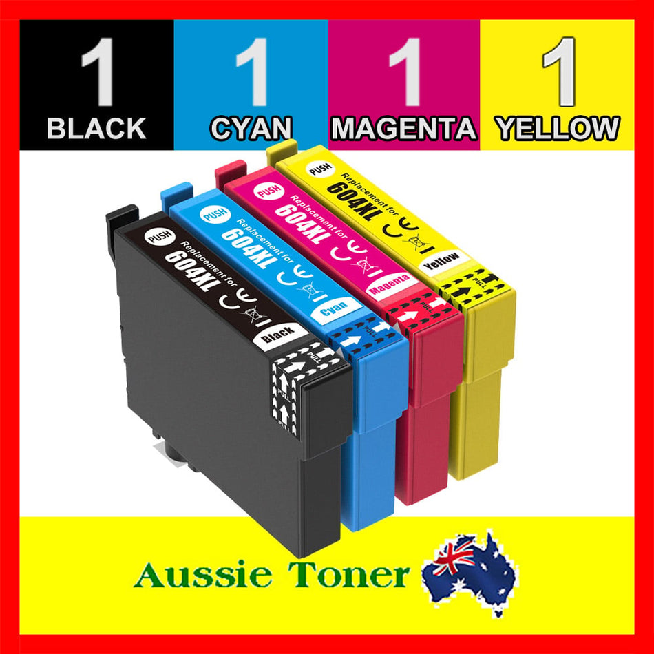 4 Pack (1BK,1C,1M,1Y) Compatible Ink Cartridge for Epson 604XL C13T10H192 C13T10H292 C13T10H392 C13T10H492 for Epson Expression Home XP-2200 XP-3200 XP-4200 WorkForce WF-2910 WF-2930 WF-2950