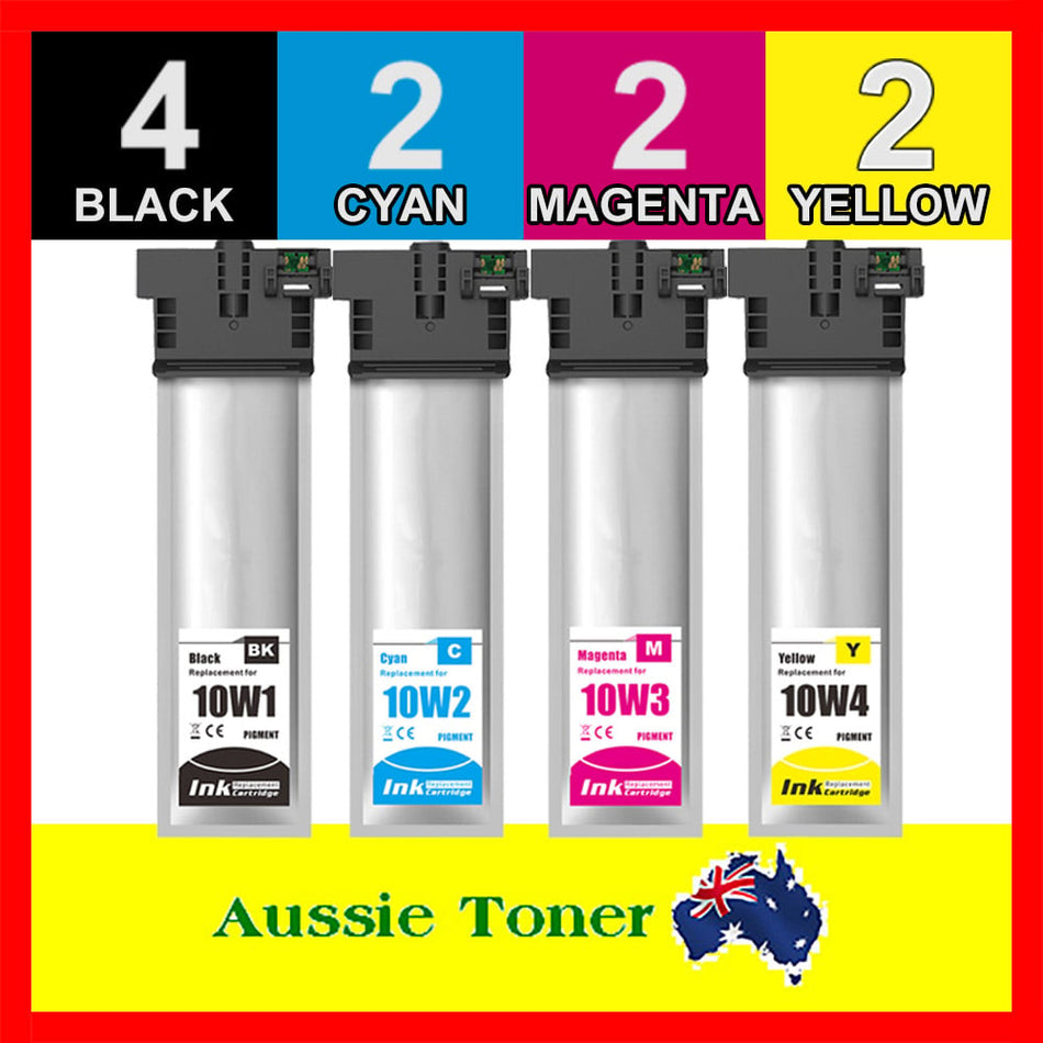 10 Pack (4BK,2C,2M,2Y) Compatible Ink Cartridge for Epson T10W1 T10W2 T10W3 T10W4 C13T10W192 C13T10W292 C13T10W392 C13T10W492 for Epson WorkForce Pro WF-C5390 WF-C5890