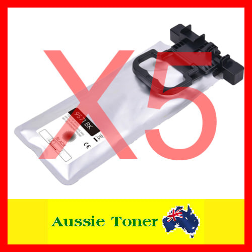 5 Pack Black Compatible Ink Cartridge for Epson T957 C13T957192 for Epson WorkForce Pro WF-M5299 WF-M5799