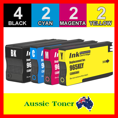 10 Pack (4BK,2C,2M,2Y) Compatible Ink Cartridge for HP 965XL 3JA84AA 3JA81AA 3JA82AA 3JA83AA for HP Officejet Pro 9010 9012 9016 9018 9019 9020 9026 9028 Premier