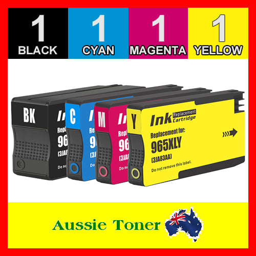 4 Pack (1BK,1C,1M,1Y) Compatible Ink Cartridge for HP 965XL 3JA81AA 3JA82AA 3JA83AA 3JA84AA for HP Officejet Pro 9010 9012 9016 9018 9019 9020 9026 9028 Premier