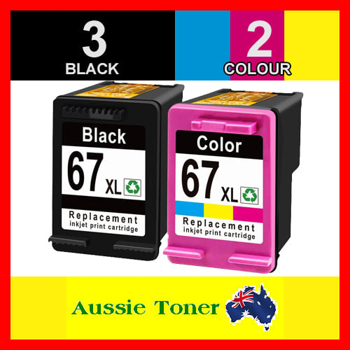 5 Pack (3BK,2C) Compatible Ink Cartridge for HP 67XL 3YM57AA 3YM58AA for HP Deskjet 2330 2332 2700 2720 2721 2722 2723 4100 4120 4121 4122 4123 ENVY 6020 6030 6032 6034 ENVY Pro 6420 6430