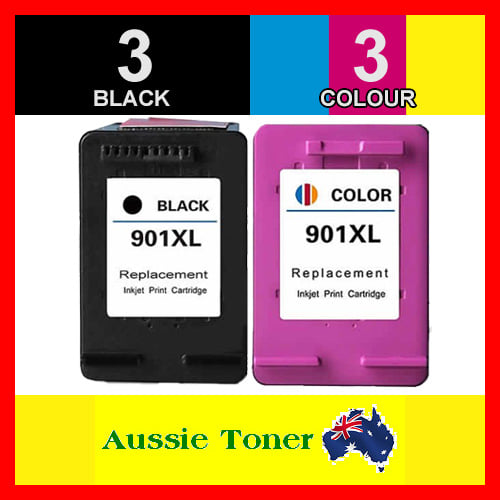6 Pack (3BK,3C) Compatible Ink Cartridge for HP 901XL Black & 901 Colour CC654AA CC656AA for HP Officejet 4500-G510a 4500-G510b 4500-G510g 4500-G510n J4524 J4535 J4580 J4624 J4680