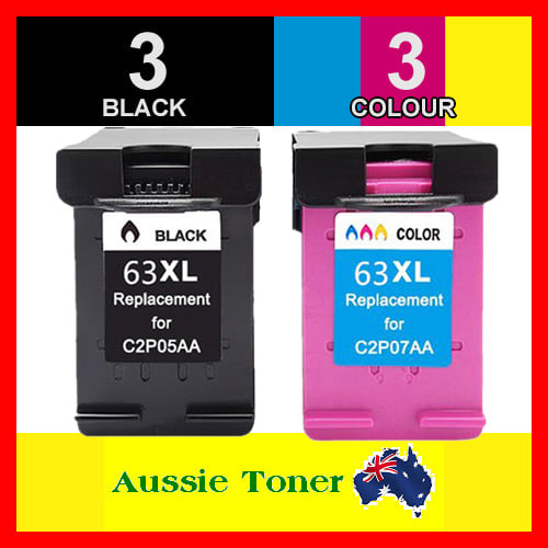 6 Pack (3BK,3C) Compatible Ink Cartridge for HP 63XL F6U64AA F6U63AA for HP Deskjet 1110 1112 2130 2131 2132 3630 3632 ENVY 4510 4520 4522 4523 4524 5424 Officejet 3830 4650 5220 5230
