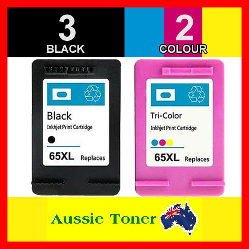 5 Pack (3BK,2C) Compatible Ink Cartridge for HP 65XL N9K04AA N9K03AA for HP AMP 120 125 130 Deskjet 2620 2621 2623 2624 2655 3720 3721 3723 3724 5075 ENVY 5020 5030 5032 5034 5052 5055 5058 5075