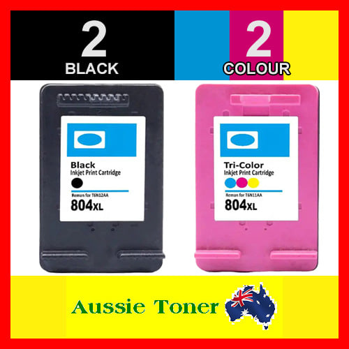 4 Pack (2BK,2C) Compatible Ink Cartridge for HP 804XL T6N12AA T6N11AA for HP ENVY Photo 6220 6222 7120 7820 7822 Tango Tango X