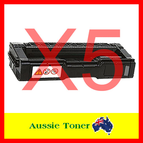 5-Pack Black Compatible Toner for Lanier 406483 for Lanier SPC232SF SPC242DN SPC242SF SPC312DN SPC320DN