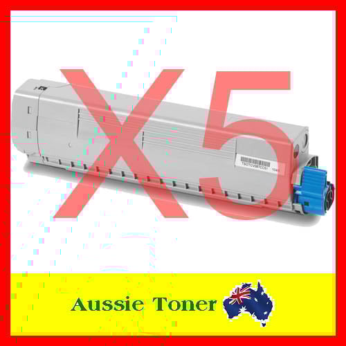 5-Pack Black Compatible Toner for OKI 46861312 for OKI C834 C834ndw C834nw