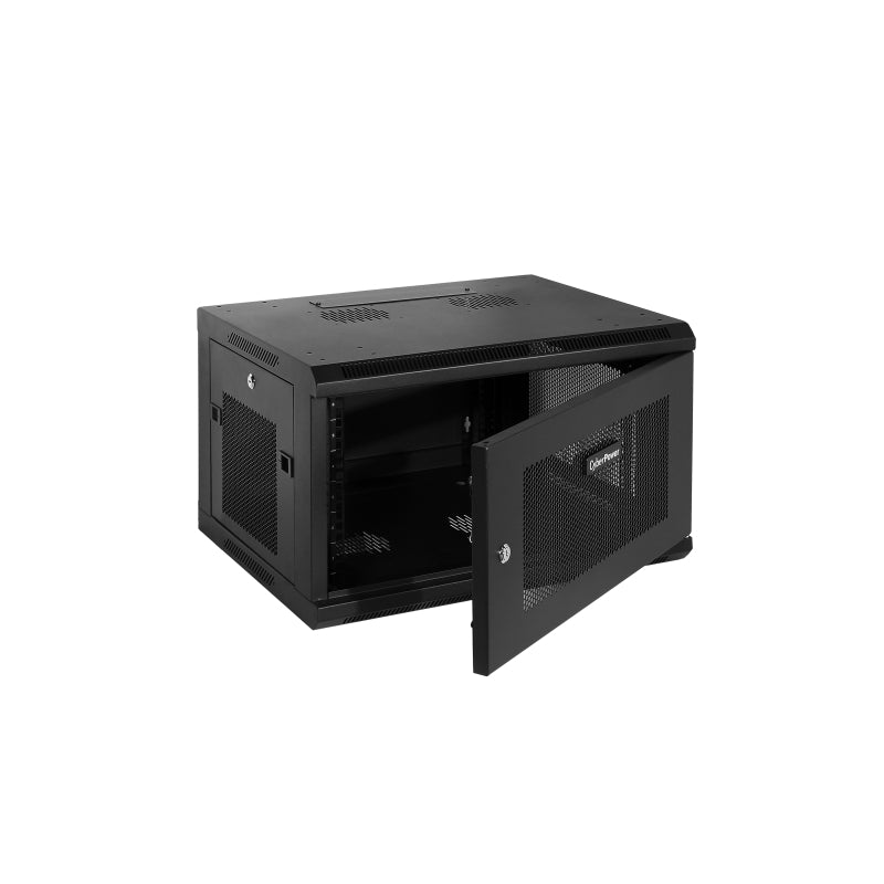 CyberPower 6U Heavy-Duty Wall Mount Enclosure with Hex Perforated Door and 60KG Load Capacity